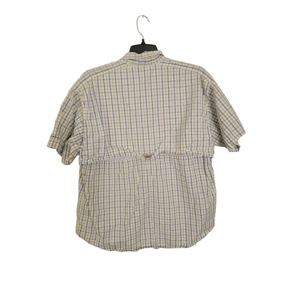 Columbia PFG Super Bonehead Shirt Mens XL White Plaid Button Vented Short Sleeve - Picture 3 of 4